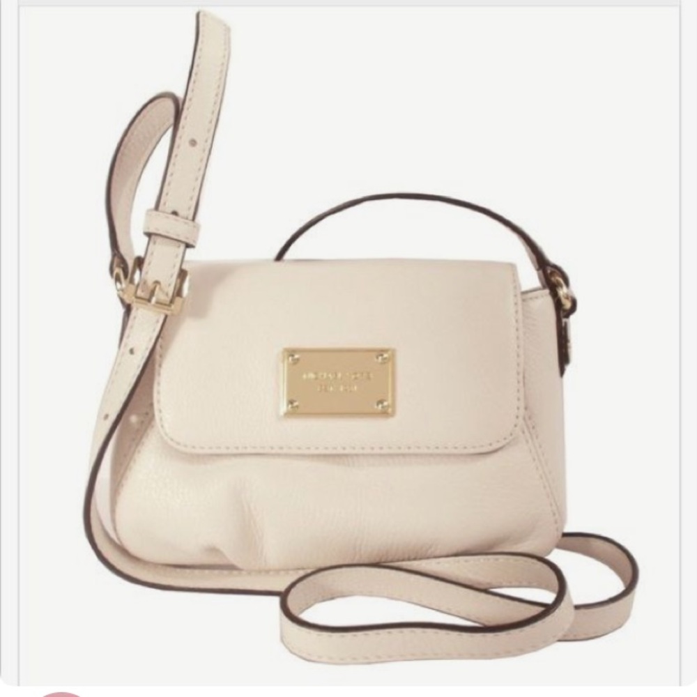 NWT Michael Kors White Gold Jet Set Flap Crossbody - Picture 3 of 8